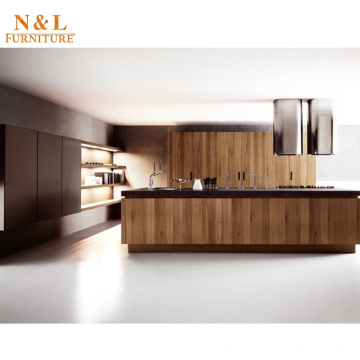 American Wood veneer imported Ready Made Modern Kitchen Cabinets From China